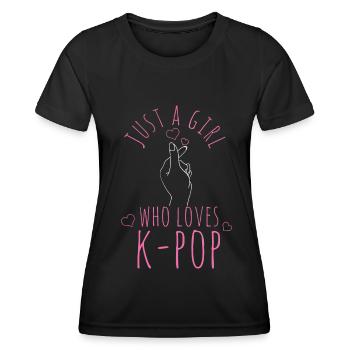 K-Pop-Fan Geschenk Koreanische Popmusik - Frauen Funktions-T-Shirt - Schwarz - Vorne - AI Model Female 172 light (172cm)