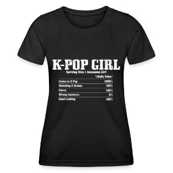 K-Pop-Fan Geschenk Koreanische Popmusik - Frauen Funktions-T-Shirt - Schwarz - Vorne - AI Model Female 172 light (172cm)