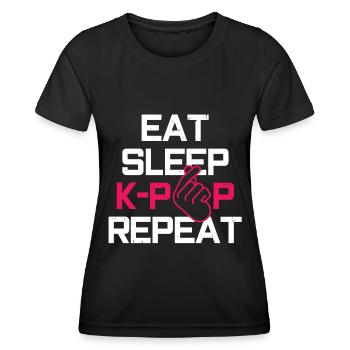 K-Pop-Fan Geschenk Koreanische Popmusik - Frauen Funktions-T-Shirt - Schwarz - Vorne - AI Model Female 172 light (172cm)