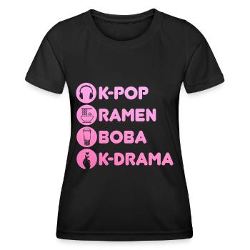 K-Pop-Fan Geschenk Koreanische Popmusik - Frauen Funktions-T-Shirt - Schwarz - Vorne - AI Model Female 172 light (172cm)