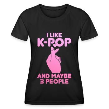 K-Pop-Fan Geschenk Koreanische Popmusik - Frauen Funktions-T-Shirt - Schwarz - Vorne - AI Model Female 172 light (172cm)