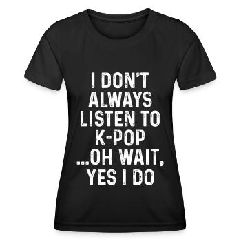 K-Pop-Fan Geschenk Koreanische Popmusik - Frauen Funktions-T-Shirt - Schwarz - Vorne - AI Model Female 172 light (172cm)