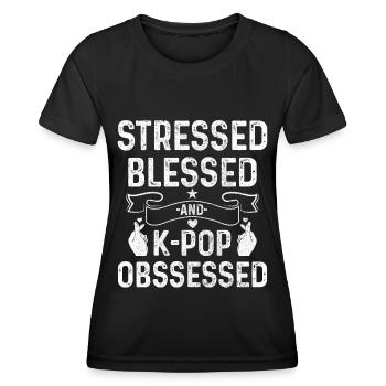 K-Pop-Fan Geschenk Koreanische Popmusik - Frauen Funktions-T-Shirt - Schwarz - Vorne - AI Model Female 172 light (172cm)