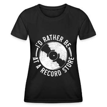 Vinyl Record Collectible DJ Gift - Women's Functional T-Shirt - black - Front - AI Model Female 172 light (172cm)