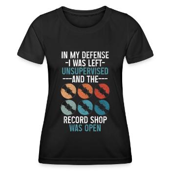 Vinyl Record Collectible DJ Gift - Women's Functional T-Shirt - black - Front - AI Model Female 172 light (172cm)
