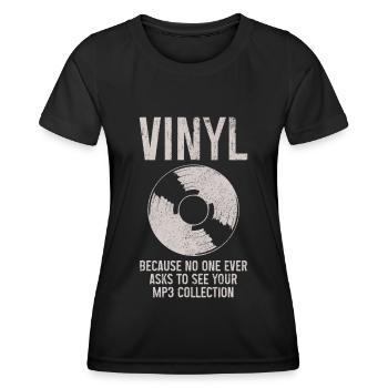 Vinyl Record Collectible DJ Gift - Women's Functional T-Shirt - black - Front - AI Model Female 172 light (172cm)