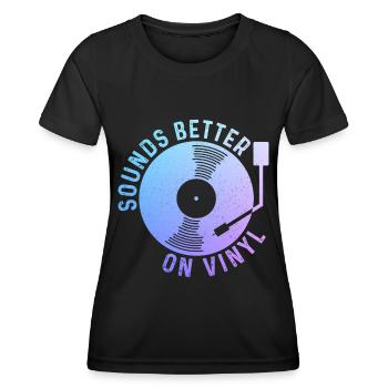 Vinyl Record Collectible DJ Gift - Women's Functional T-Shirt - black - Front - AI Model Female 172 light (172cm)