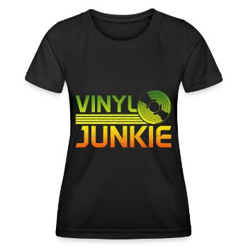 Disque vinyle Dub Reggae cadeau - T-shirt sport Femme - noir - Devant - AI Model Female 172 light (172cm)
