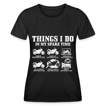 Motorrad Biker Lustiges Geschenk - Frauen Funktions-T-Shirt - Schwarz - Vorne - AI Model Female 172 light (172cm)
