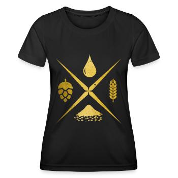 Craft Beer Brewmaster Hops Gift - Women's Functional T-Shirt - black - Front - AI Model Female 172 light (172cm)