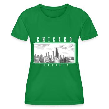 Chicago, Illinois - Frauen Funktions-T-Shirt - Kelly Green - Vorne - AI Model Female 172 dark (172cm)