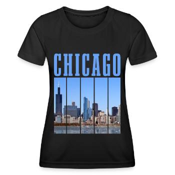 Chicago, Illinois, États-Unis - T-shirt sport Femme - noir - Devant - AI Model Female 172 light (172cm)