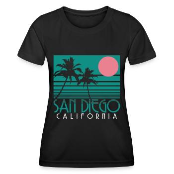 San Diego Kalifornien Vintage Souvenir - Frauen Funktions-T-Shirt - Schwarz - Vorne - AI Model Female 172 light (172cm)