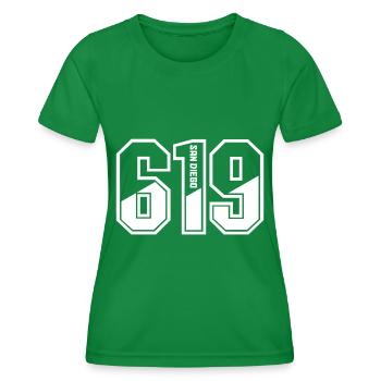 San Diego Kalifornien Vintage Souvenir - Frauen Funktions-T-Shirt - Kelly Green - Vorne - AI Model Female 172 dark (172cm)