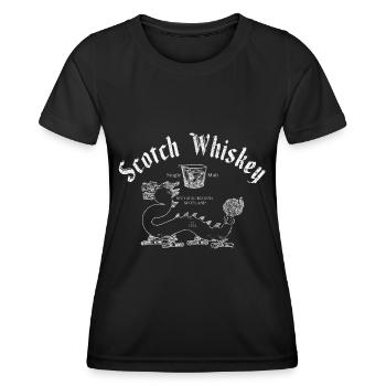 Scotch Whisky Ecosse Ecossais - T-shirt sport Femme - noir - Devant - AI Model Female 172 light (172cm)
