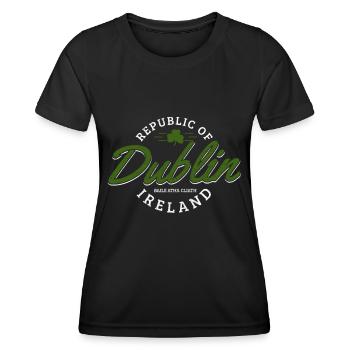 Irland Dublin UK Irish Souvenir Geschenk - Frauen Funktions-T-Shirt - Schwarz - Vorne - AI Model Female 172 light (172cm)
