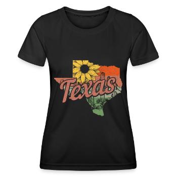 Texas - Frauen Funktions-T-Shirt - Schwarz - Vorne - AI Model Female 172 light (172cm)