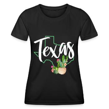 Texas - Frauen Funktions-T-Shirt - Schwarz - Vorne - AI Model Female 172 light (172cm)
