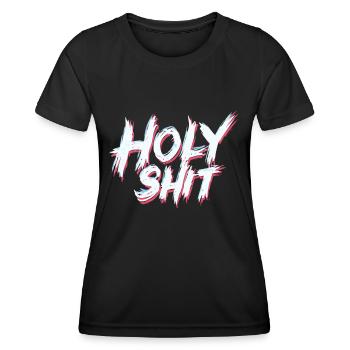 Holy Shit Freche Lustige Sprüche - Frauen Funktions-T-Shirt - Schwarz - Vorne - AI Model Female 172 light (172cm)