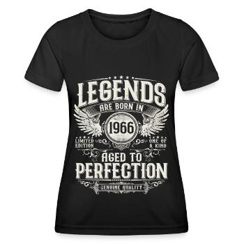Né en 1966 Legends Cadeau d’anniversaire - T-shirt sport Femme - noir - Devant - AI Model Female 172 light (172cm)