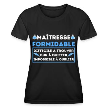 MAÎTRESSE FORMIDABLE DIFFICILE À QUITTE - T-shirt sport Femme - noir - Devant - AI Model Female 172 light (172cm)