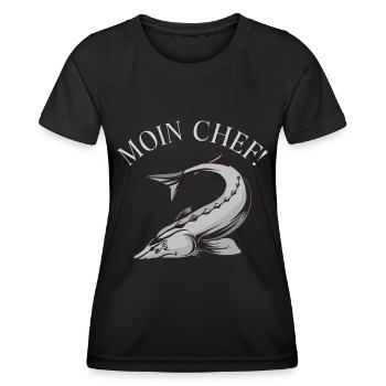 Esturgeon Moin Chef de l’élevage de parasites perturbateurs poissons parasites - T-shirt sport Femme - noir - Devant - AI Model Female 172 light (172cm)