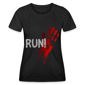 exécuter halloween en disant idée cadeau - T-shirt sport Femme - noir - Devant - AI Model Female 172 light (172cm)