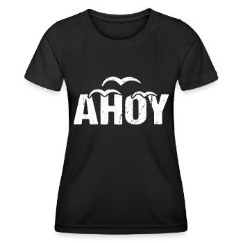 Côte d’accueil du lac Ahoy - T-shirt sport Femme - noir - Devant - AI Model Female 172 light (172cm)
