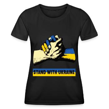 stand with ukraine Fist Ukrainer - Women's Functional T-Shirt - black - Front - AI Model Female 172 light (172cm)