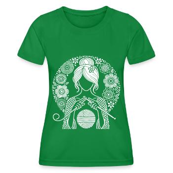 Crochet Design – L’art créatif pour les amateurs de travaux d’aiguille - T-shirt sport Femme - vert - Devant - AI Model Female 172 dark (172cm)