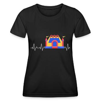 Bouncy Castle Heartbeat Inflatable Castle - Women's Functional T-Shirt - black - Front - AI Model Female 172 light (172cm)