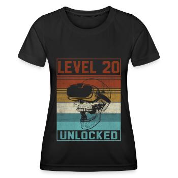 Joueur du 20e anniversaire - T-shirt sport Femme - noir - Devant - AI Model Female 172 light (172cm)