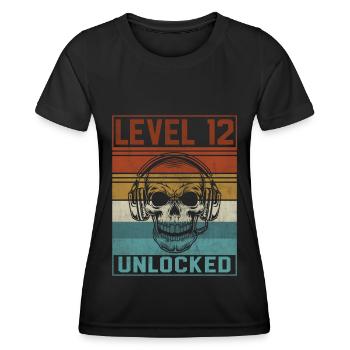 12e anniversaire du joueur - T-shirt sport Femme - noir - Devant - AI Model Female 172 light (172cm)