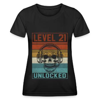 21e anniversaire du joueur - T-shirt sport Femme - noir - Devant - AI Model Female 172 light (172cm)
