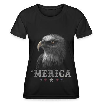 Eagle Patriotic Merica 4th of July American USA - Frauen Funktions-T-Shirt - Schwarz - Vorne - AI Model Female 172 light (172cm)