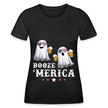 Ghost USA 4th of July Beer American Flag Booze Mer - Frauen Funktions-T-Shirt - Schwarz - Vorne - AI Model Female 172 light (172cm)