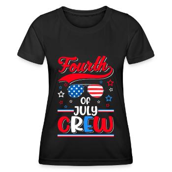 Vierter Juli Crew Männer Frauen Kinder - Frauen Funktions-T-Shirt - Schwarz - Vorne - AI Model Female 172 light (172cm)