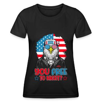 Eagle American Flag Men 4 juillet États-Unis - T-shirt sport Femme - noir - Devant - AI Model Female 172 light (172cm)
