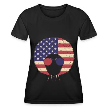 Women African American Flag - Women's Functional T-Shirt - black - Front - AI Model Female 172 light (172cm)