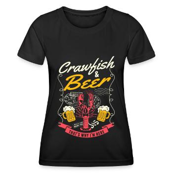 Flusskrebse und Bier Lustiger Flusskrebs - Frauen Funktions-T-Shirt - Schwarz - Vorne - AI Model Female 172 light (172cm)