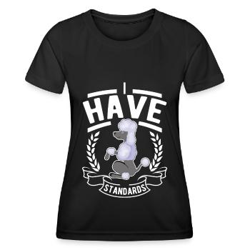 Caniche Amant Drôle Caniche Standard - T-shirt sport Femme - noir - Devant - AI Model Female 172 light (172cm)