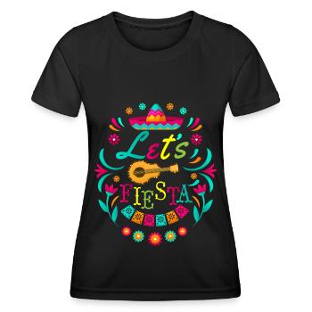Lets Fiesta Cinco de Mayo Gitarre Fiesta - Frauen Funktions-T-Shirt - Schwarz - Vorne - AI Model Female 172 light (172cm)