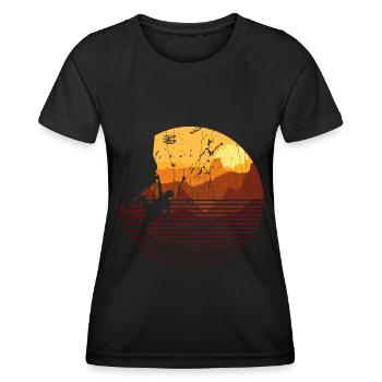 Klettern Berge Kletterer - Frauen Funktions-T-Shirt - Schwarz - Vorne - AI Model Female 172 light (172cm)