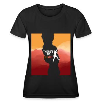 Kletterer Limit Felsklettern Bouldern - Frauen Funktions-T-Shirt - Schwarz - Vorne - AI Model Female 172 light (172cm)