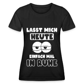 Ruhe genervt Müde Morgenmuffel - Frauen Funktions-T-Shirt - Schwarz - Vorne - AI Model Female 172 light (172cm)