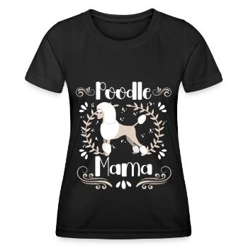Pudel Mama Niedlicher Hund Standard Pudel - Frauen Funktions-T-Shirt - Schwarz - Vorne - AI Model Female 172 light (172cm)