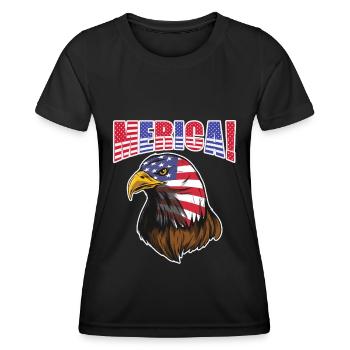 Adler Amerika 4. Juli Patriotisch - Frauen Funktions-T-Shirt - Schwarz - Vorne - AI Model Female 172 light (172cm)