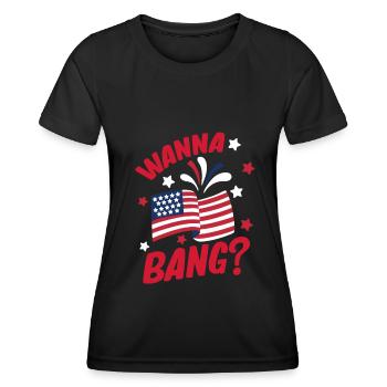 4. Juli Männer Feuerwerk USA - Frauen Funktions-T-Shirt - Schwarz - Vorne - AI Model Female 172 light (172cm)