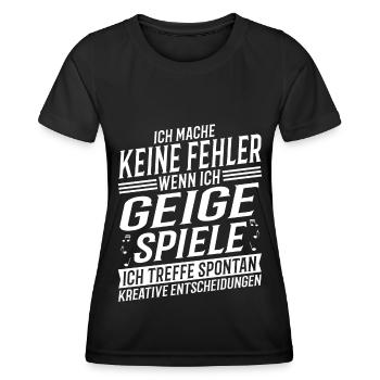 Geigenspieler Musikinstrument Musik Geige - Frauen Funktions-T-Shirt - Schwarz - Vorne - AI Model Female 172 light (172cm)