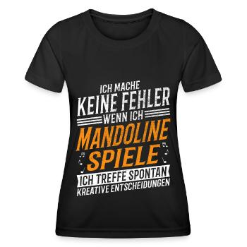 Mandoline Musiker Kreativer Mandolinenspieler - Frauen Funktions-T-Shirt - Schwarz - Vorne - AI Model Female 172 light (172cm)